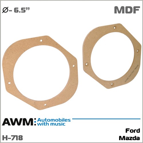 Проставки под динамики 165 мм / 6.5" AWM H-718 для автомобилей Ford, Mazda