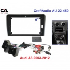 Рамка перехідна CraftAudio AU-22-450 Audi A3 2003-2012 9" + проводка