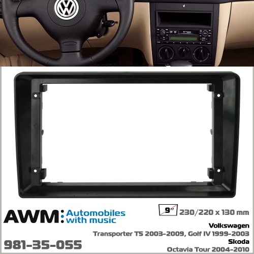 Перехідна рамка AWM Volkswagen Transporter, Golf, Skoda Octavia Tour (981-35-055)