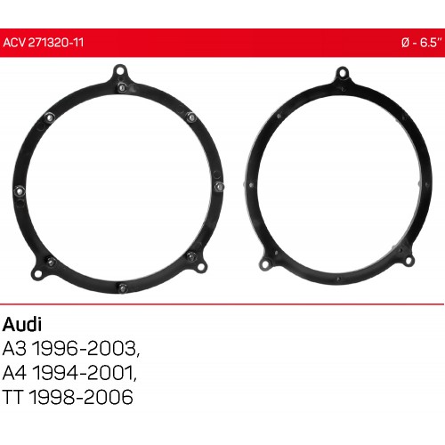 Проставки под динамики 165 мм / 6.5" ACV 271320-11 для автомобилей Audi A3, A4, TT