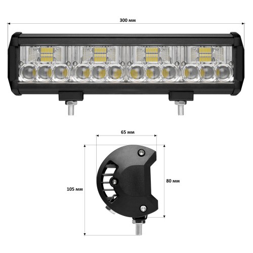 Светодиодная фара StarLight JR-K-72W 9-32V combo