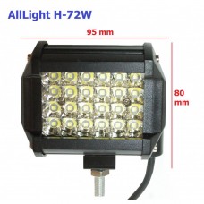 Светодиодная фара AllLight H-72W 24chip EPISTAR spot 9-30V