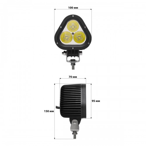 Комплект світлодіодних LED фар JR-35W CREE chip направлене світло трикутна (SPOT+FLOOD) 12/24V