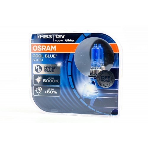 Комплект галогеновых ламп Osram 69005CBB+ Cool Blue Boost +60% HB3 100W 12V P20d 10X2 HardDuopet