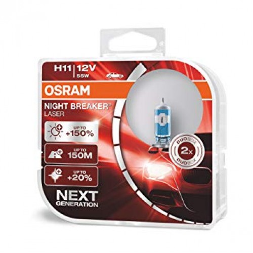 Комплект галогеновых ламп Osram 64211NL H11 Night Breaker LASER NG +150% 55W 12V PGJ19-2 HardDuopet