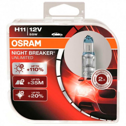 Комплект галогеновых ламп Osram 64211NBU H11 Night Breaker Unlimited +110% 55W 12V PGJ19-2 HardDuopet