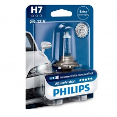 Галогеновая лампа PHILIPS 12972WHVB1 H7 55W 12V PX26d WhiteVision +60%(3700K)