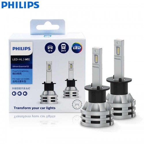 Комплект світлодіодних ламп PHILIPS 11258UE2X2 H1 19W 12-24V Ultinon Essential G2 6500K