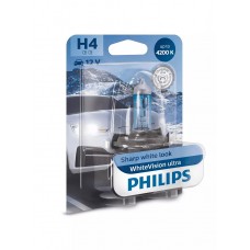 Галогеновая лампа PHILIPS 12342WVUB1 H4 60/55W 12V P43t WhiteVisionUltra +60%(4200K)