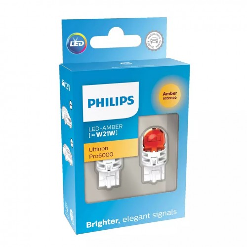 Комплект світлодіодних ламп Philips 11065AU60X2 WY21W LED Ultinon Pro6000 SI 12V WX3x16d AMBER