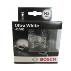 Комплект галогеновых ламп BOSCH Ultra White 4200K H1 55W 12V P14,5s (1987301180) 2шт./бокс