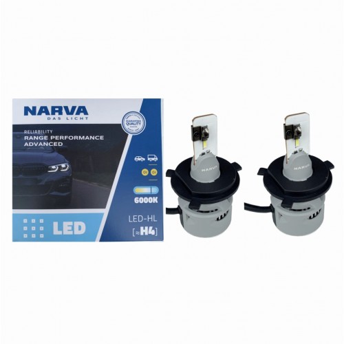 Комплект світлодіодних ламп NARVA H4 Range Power Advanced +100% 6000K 12/24V (181878100)