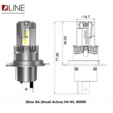 Світлодіодні лампи Qline SA (Small Active) H4 H/L 6000K (2шт)