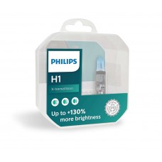 Комплект галогеновых ламп PHILIPS 12258XVS2+E2 H1 55W 12V P14,5s X-treme Vision +130%