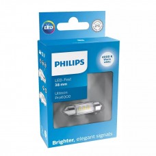 Світлодіодна лампа Philips 11854WU60X1 White Ultinon Pro6000 12V C5W 38mm 4000K (1 шт)