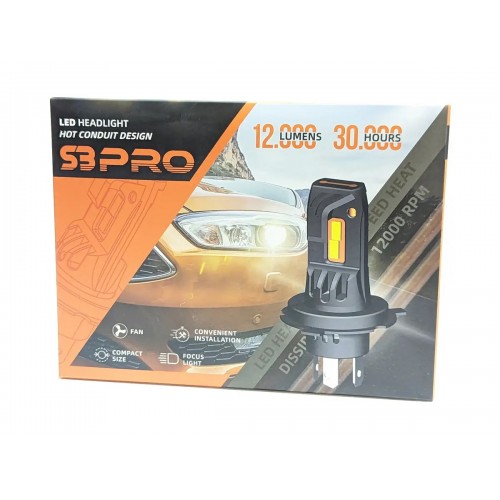 Комплект світлодіодних ламп S3PRO H4 12V 50W/set 6000K 12V