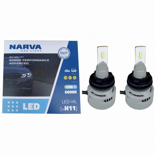 Комплект світлодіодних ламп NARVA H9/H11 Range Power Advanced +100% 6000K 12/24V (181838100)