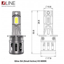 Світлодіодні лампи Qline SA (Small Active) H3 6000K (2шт)