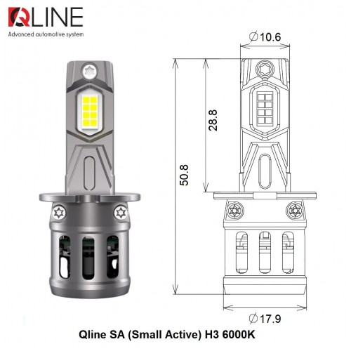 Світлодіодні лампи Qline SA (Small Active) H3 6000K (2шт)