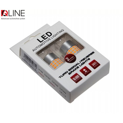 Габарити LED Qline 1156 (P21W) Amber CANBUS BA15S (2шт)