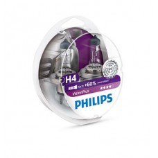 Комплект галогеновых ламп PHILIPS 12342VPS2 H4 60/55W 12V P43t VisionPlus +60%