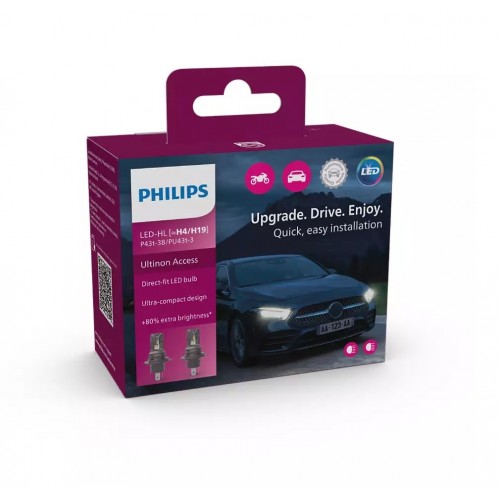 Комплект світлодіодних ламп PHILIPS H4/H19 11342U2500CX Ultinon Access +80% 12V