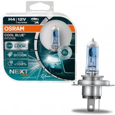 Комплект галогеновых ламп Osram H4 12V 60W P43t Cool Blue Intense Next Gen +100% 2шт/комп (64193CBN-HCB)