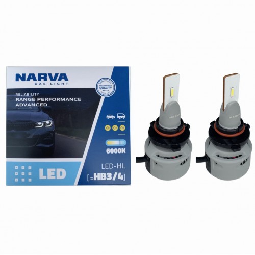 Комплект світлодіодних ламп NARVA HB3/HB4 Range Power Advanced +100% 6000K 12/24V (181858100)