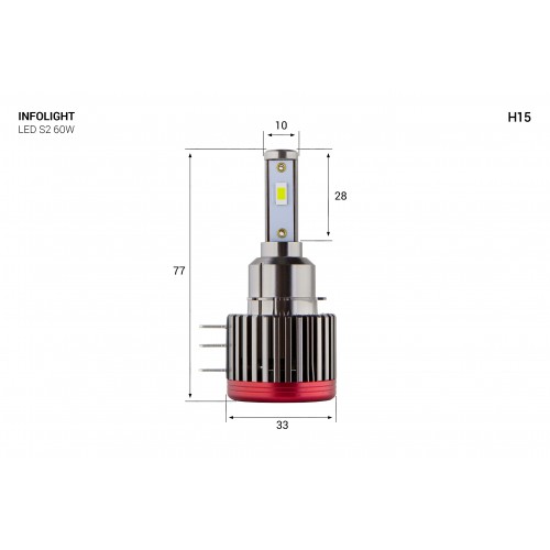 Комплект світлодіодних ламп Infolight S2 H15 60W