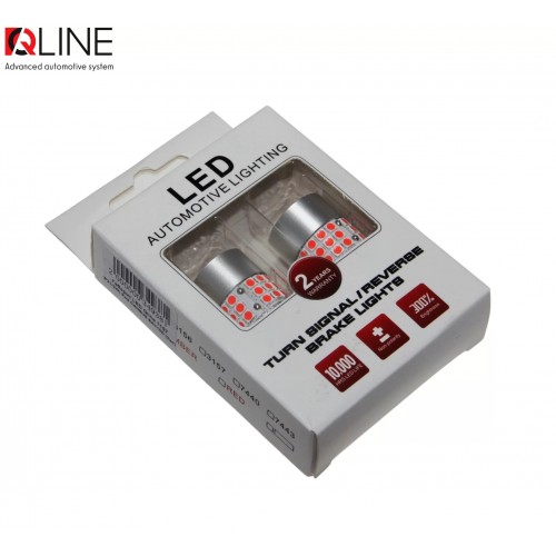 Габарити LED Qline 1157 (P21/5W) Red CANBUS BAY15D (2шт)