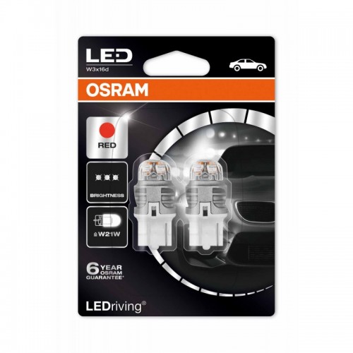 Комплект світлодіодних ламп OSRAM 7905R Premium W21W 12V W3X16d RED 2pcs. blister