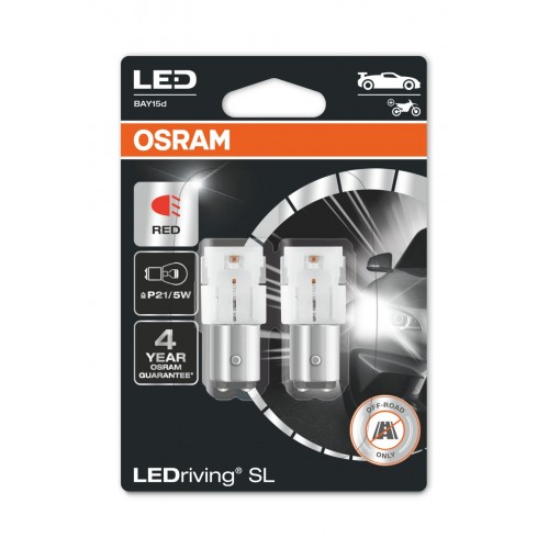 Комплект світлодіодних ламп OSRAM LEDriving SL 7528DRP-02b P21/5W 12V BAY15d RED