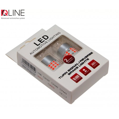 Габарити LED Qline 3156 (P27W) Red CANBUS (2шт)