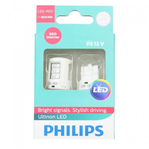 Комплект світлодіодних ламп Philips 11066ULRX2 W21/5W LED 12V RED B2