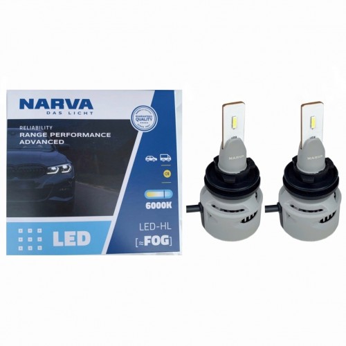 Комплект світлодіодних ламп NARVA H8/H11/H16 FOG Range Power Advanced +100% 6000K 12/24V (181838100)