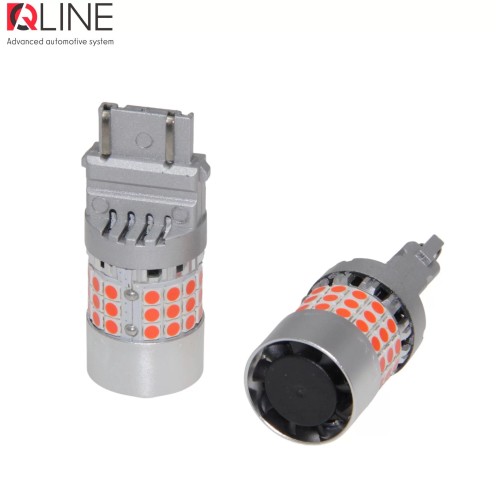 Габарити LED Qline 3157 (P27/7W) Red CANBUS (2шт)