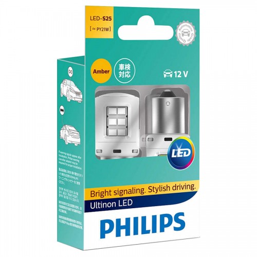 Комплект світлодіодних ламп Philips 11498ULAX2 PY21W LED 12V + Smart Canbus X2 Amber