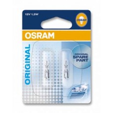 Указательные лампа накаливания OSRAM 2721-02B W1,2W 12V W2x4.6D 10X2 Blister