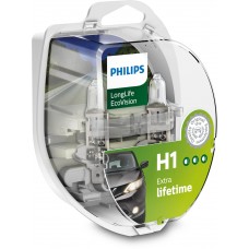 Комплект галогеновых ламп PHILIPS 12258LLECOS2 H1 55W 12V P14,5s LongLife EcoVision