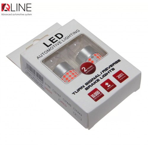 Габарити LED Qline 7440 (W21W) Red CANBUS (2шт)