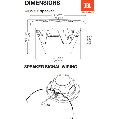 Сабвуферний динамік JBL MARINE CLUB 102