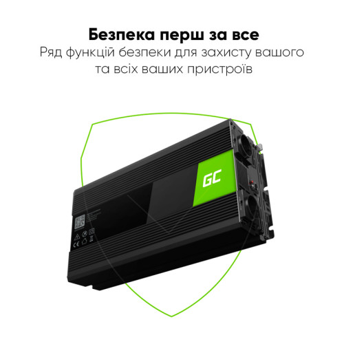 Перетворювач напруги Green Cell IPRO INVGC10 12V to 230V 2000W/4000W модифікований синус