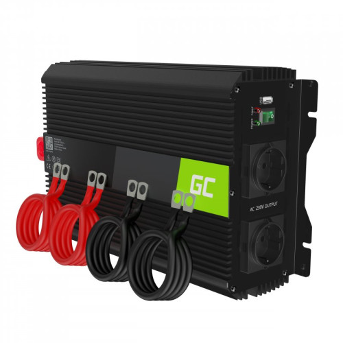 Перетворювач напруги Green Cell INV12 12V to 230V 3000W/6000W з USB модифікований синус