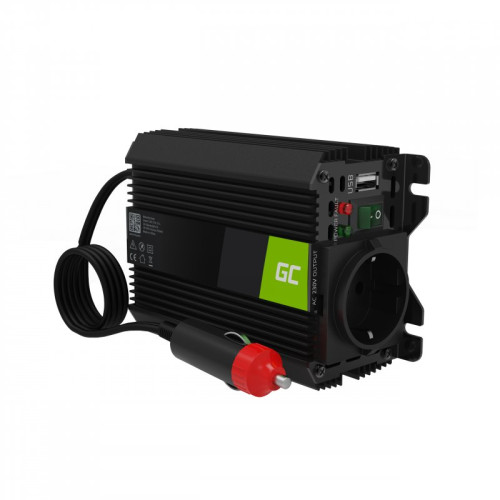 Перетворювач напруги Green Cell PRO INVGC06 12V to 230V 150W/300W з USB модифікований синус