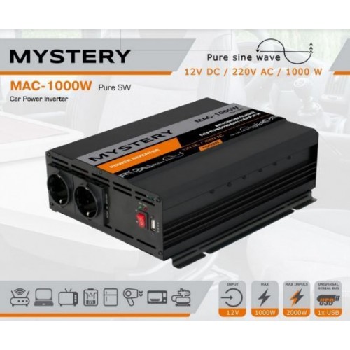 Перетворювач Mystery MAC-1000W PURE SW 12/220V