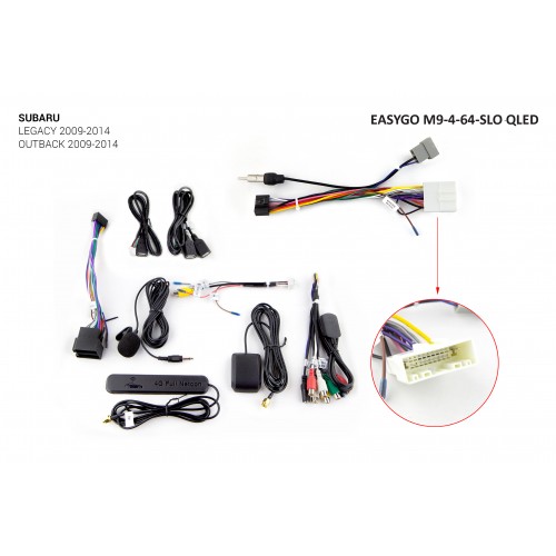 Штатний головний пристрій EasyGo M9-4-64-SLO QLED Subaru Legacy, Outback