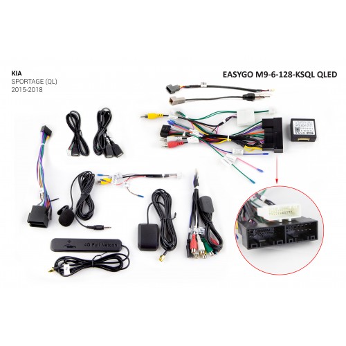 Штатний головний пристрій EasyGo M9-6-128-KSQL QLED KIA Sportage