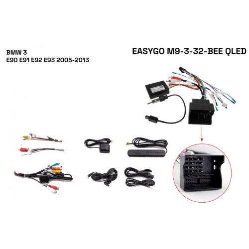 Штатна автомагнітола EasyGo M9-3-32-BEE QLED BMW 3 E90 E91 E92 E93 2005-2013