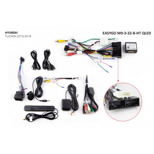 Штатний головний пристрій EasyGo M9-3-32-B-HT QLED Hyundai Tucson