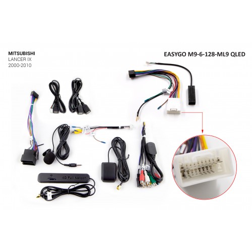 Штатний головний пристрій EasyGo M9-6-128-ML9 QLED Mitsubishi Lancer